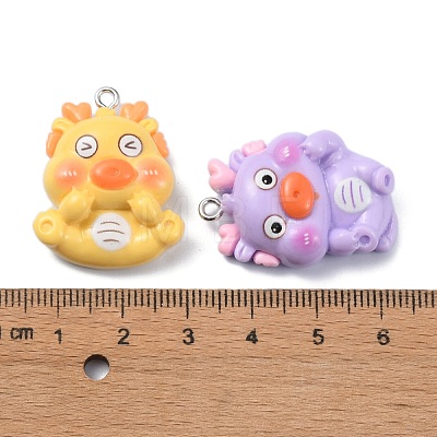 Cartoon Opaque Resin Pendants RESI-C043-01P-1