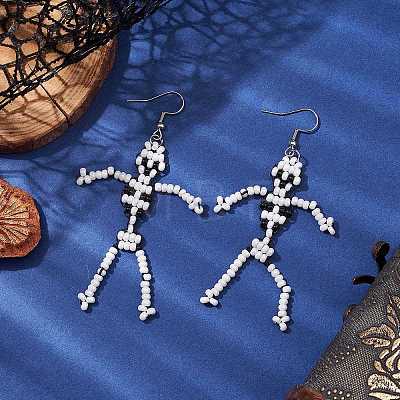 Handmade Seed Beads Dangle Earrings EJEW-MZ00141-1