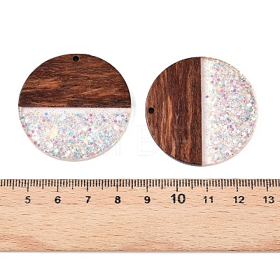 Epoxy Resin & Walnut Wood Pendants RESI-T057-10E-1