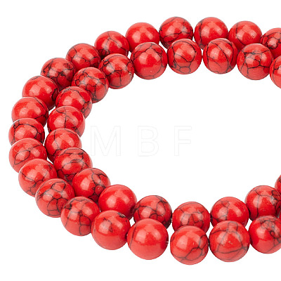 2 Strands Dyed Synthetic Turquoise Beads Strands G-ME0001-41-1