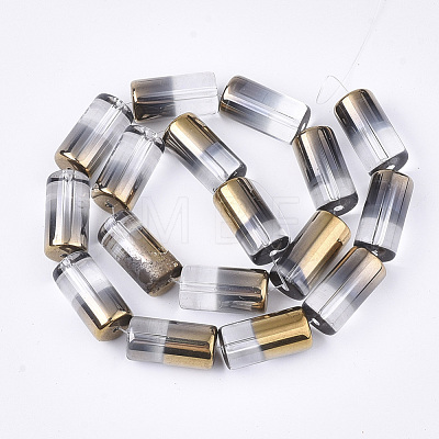 Half Electroplate Glass Beads Strands EGLA-S177-01C-1