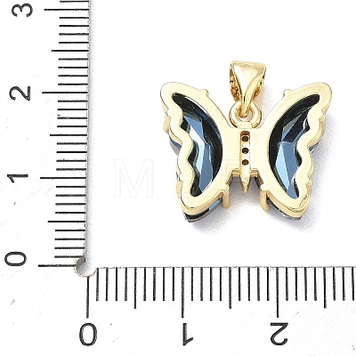 Brass Micro Pave Clear Cubic Zirconia Pendants CU-CBA83A6-05G-12-1