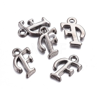 Gunmetal Plated Alloy Letter Pendants LS-PALLOY-J718-01B-F-1