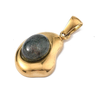Natural Moss Agate Pendants G-C278-01G-11-1