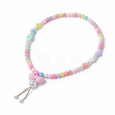 Kids Acrylic Pendant Necklaces NJEW-JN02615-M-1