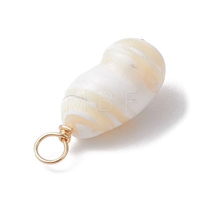 Natural Conch Shell Pendants PALLOY-JF02808-02-1