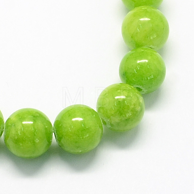 Natural Dyed Yellow Jade Gemstone Bead Strands G-R271-8mm-Y12-1