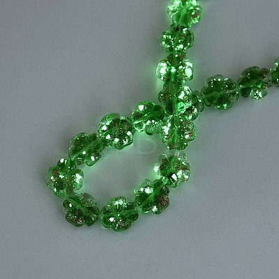 Luminous Handmade Gold Foil Glass Beads Strands FOIL-N029-01F-1