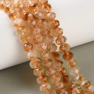 Heated Natural Citrine Beads Strands G-C259-A19-5x8mm-1