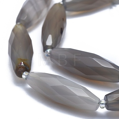 Natural Grey Agate Beads Strands G-O179-G01-5-1