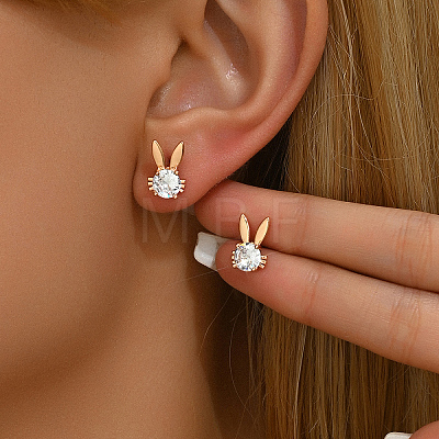 Elegant Rabbit Ear Studs for Women TJ1466-1-1