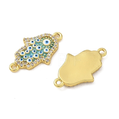 Brass Micro Pave Clear Cubic Zirconia Connector Charms CU-CBA6B6F-10G-1