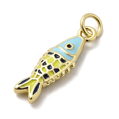Brass Enamel Pendants KK-A266-39G-02-1