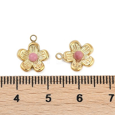 Natural Rhodonite Flower Charms STAS-I325-143G-04-1