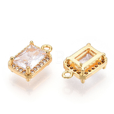 Brass Micro Pave Clear Cubic Zirconia Charms X-KK-S354-241-NF-1