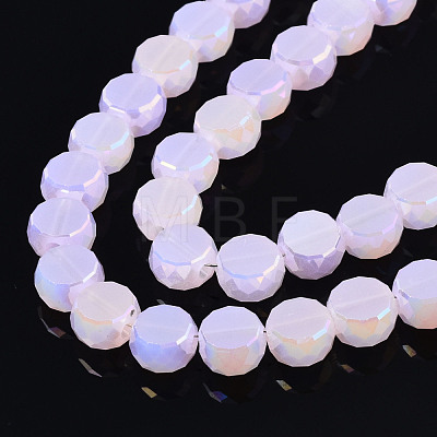 Electroplate Transparent Glass Beads Strands EGLA-Q125-002-B02-1