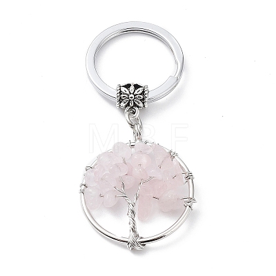 Natural Rose Quartz Keychain KEYC-E023-03E-1