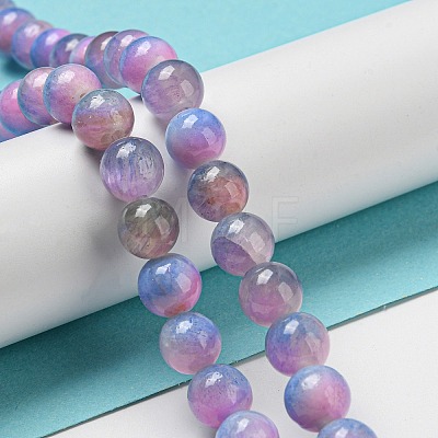 Dyed Natural White Jade Beads Strands G-F764-02E-1