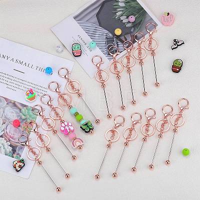 16Pcs Alloy Bar Beadable Keychain for Jewelry Making DIY Crafts KEYC-SZ0001-16RG-1
