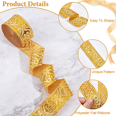 Ethnic Embroidery Polyester Flat Ribbons OCOR-WH0060-37A-1