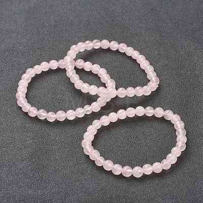 Natural Rose Quartz Beaded Stretch Bracelets BJEW-D446-B-11-1