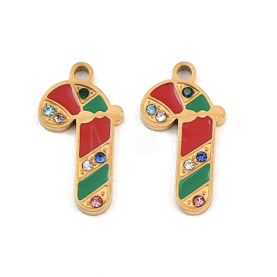 Christmas 304 Stainless Steel Enamel Pendants SA-CBA85C0-02H-G-1