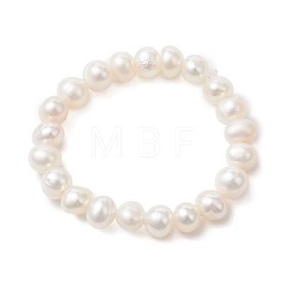 Natural Pearl Bead Finger Rings for Women RJEW-JR00963-02-1