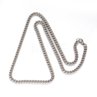 201 Stainless Steel Twisted Chain Curb Chain Necklaces NJEW-L416-06P-1