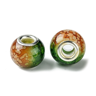 Two Tone Glass European Beads GPDL-K003-01A-1