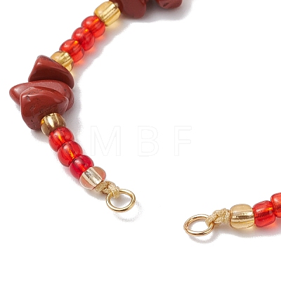 Natural & Synthetic Mixed Stone Chips & Handmade Seed Beads Braided Bracelet Making AJEW-MZ00004-1