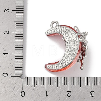 Platinum Alloy Resin Rhinestone Glass Pendants FIND-U017-08P-01-1