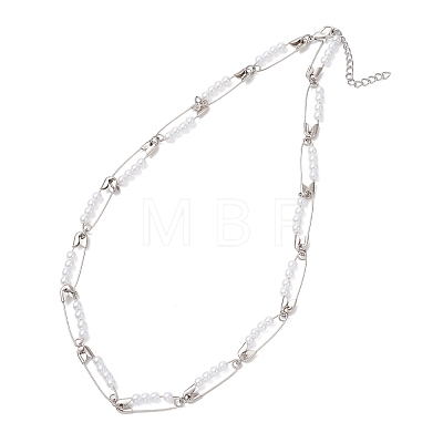 Round Imitated Pearl Acrylic Dangle Earrings & Necklaces Sets SJEW-JS01363-1