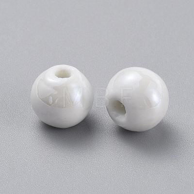 Handmade Porcelain Beads PORC-D001-8mm-04-1