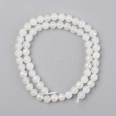 Electroplated Natural White Moonstone Beads Strands X-G-S369-012B-C-1