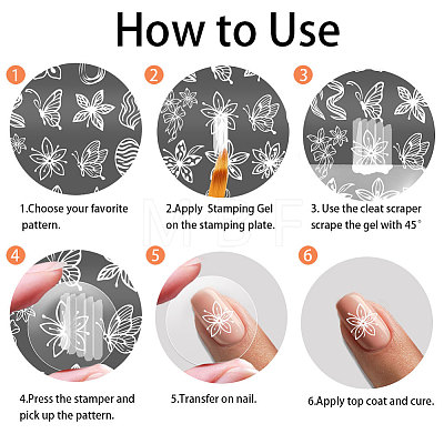 Stainless Steel DIY Nail Art Templates MRMJ-WH0092-280-1