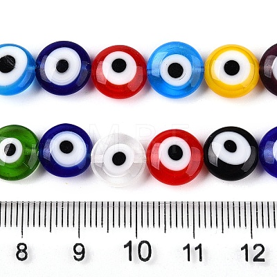 Handmade Evil Eye Lampwork Beads Strands LAMP-N024-27C-M-1