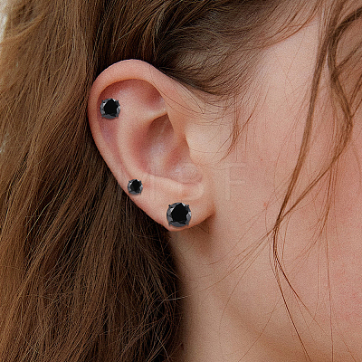 10Pcs 5 Styles 304 Stainless Steel Stud Earrings EJEW-SC0002-28-1