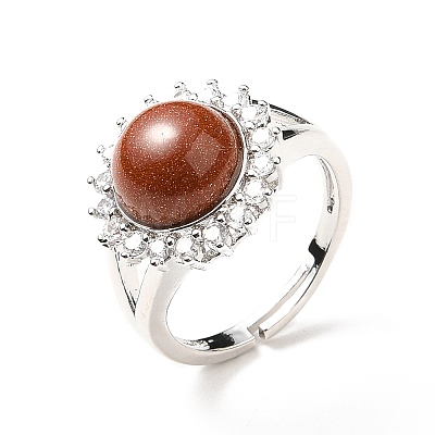 Synthetic Goldstone Adjustable Rings RJEW-P043-02P-19-1