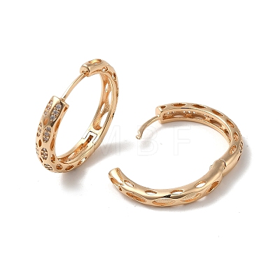 Brass Micro Pave Cubic Zirconia Hoop Earrings for Women EJEW-M238-28KCG-1