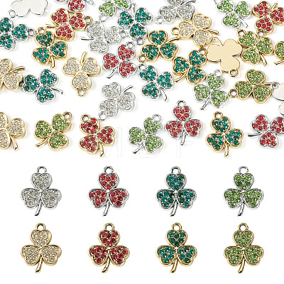 32Pcs 8 Styles Alloy Rhinestone Pendants ALRI-TA0001-45-1