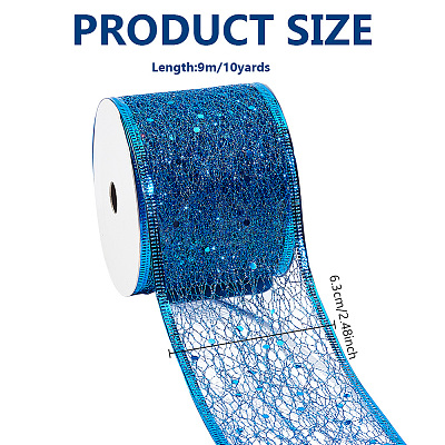 Glitter Polyester Satin Ribbon AJEW-WH0472-28A-1