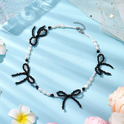 Natural Cultured Freshwater Pearl Beaded Necklaces NJEW-TA00170-1