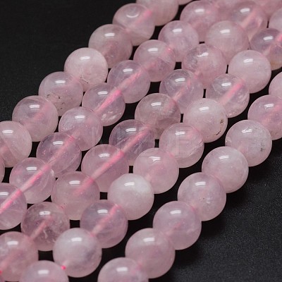 Natural Madagascar Rose Quartz Beads Strands G-K285-33-10mm-02-1