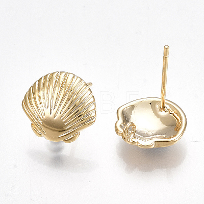 Brass Stud Earring Findings X-KK-S350-029G-1