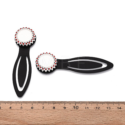 Alloy & Iron Bookmark Cabochon Settings PALLOY-N184-02S-1