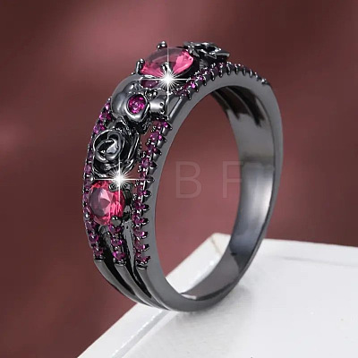 Alloy & Rhinestone Finger Rings FS-WG4F886-01-1