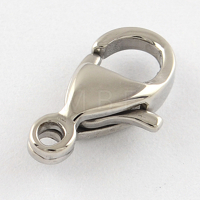Polished 304 Stainless Steel Lobster Claw Clasps STAS-R072-42A-1
