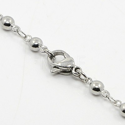 Ball Chain Necklace for Men NJEW-F027-25-1