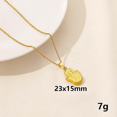 Stainless Steel Hamsa Hand Pendant Necklaces HK0528-8-1