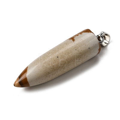 Natural Picture Jasper Pointed Pendants G-F820-12T-1